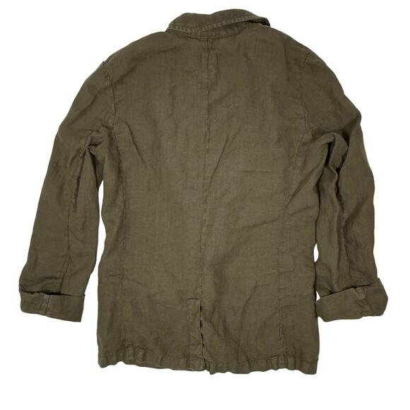 Caslon Linen Olive Green Roll Tab Sleeve Cardigan Jacket Women's Small - Picture 4 of 7